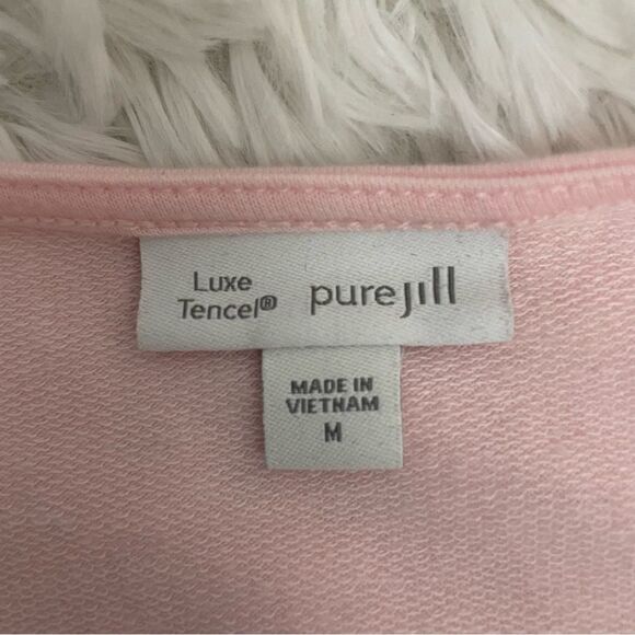 PUREJILL luxe Tencel Powder Pink‎ Longsleeve Round Neck Tunic Top size medium - Picture 6 of 11